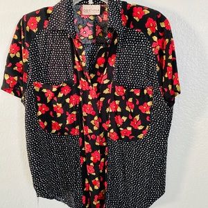 Vintage granny button down shirt